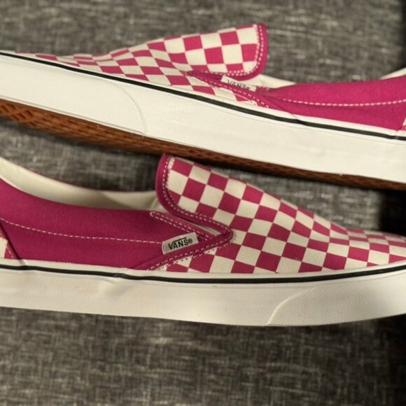 Vans Checkerboard Classic Slip-On Men Size 13 Fuscia Red Purple NWOT - Picture 3 of 9